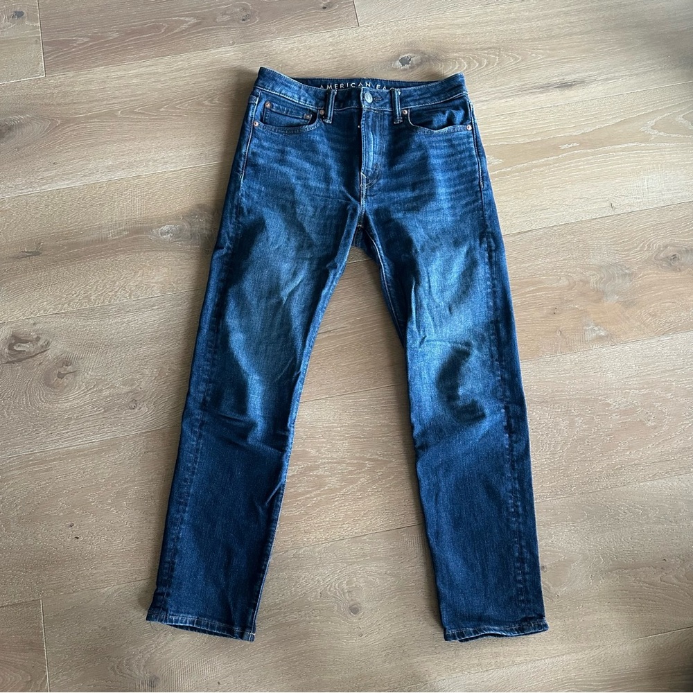 American Eagle Slim Straight Classic Blue Denim Jeans 29x30